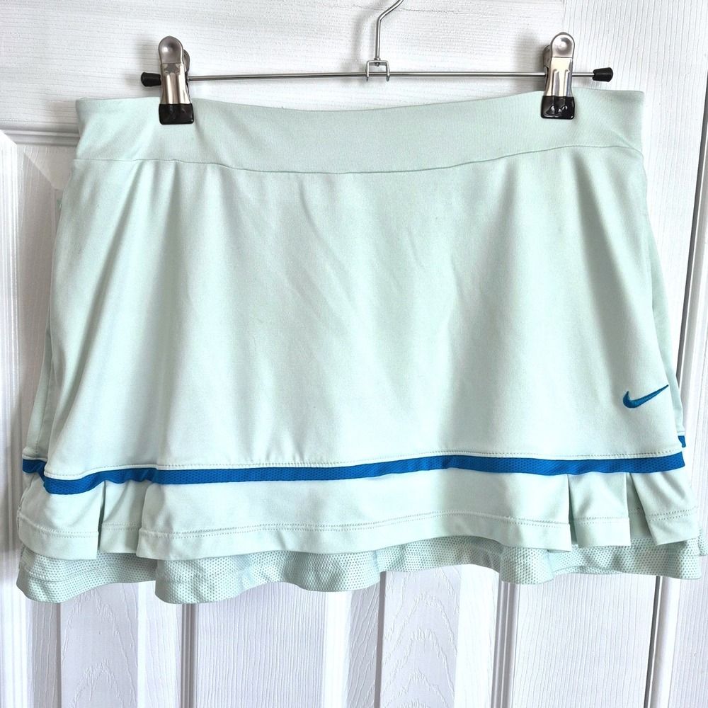 Nike Dri-Fit athletic skort tennis skirt green blue women's medium